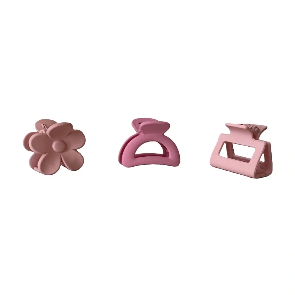 Cute Mini Pink Hair Claws For Girls Perfect For Half Ponytail Accessories